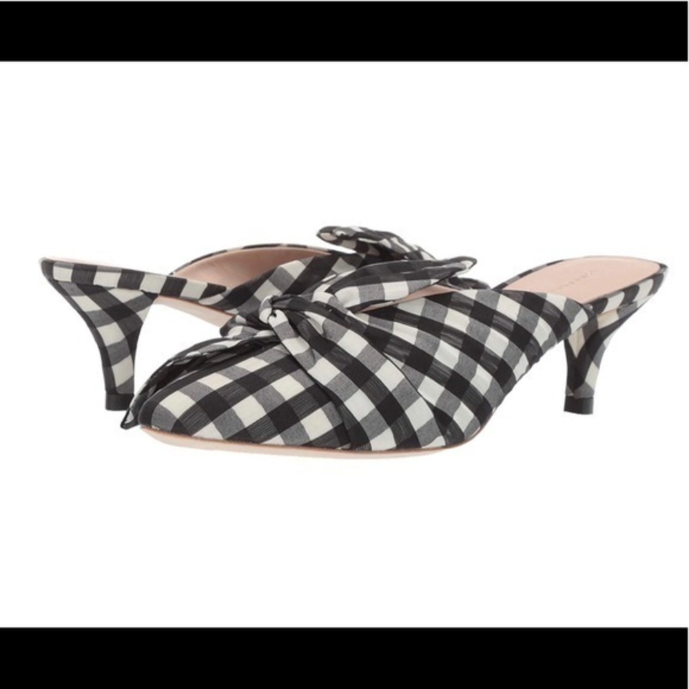 LOEFFLER RANDALL JADE GINGHAM MULES. - Picture 2 of 8